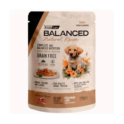 VITAL CAN BALANCED NR POUCH PERRO CORDERO X 100 GR