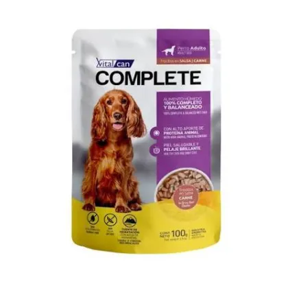 VITAL CAN COMPLETE POUCH TROC CARNE PERRO