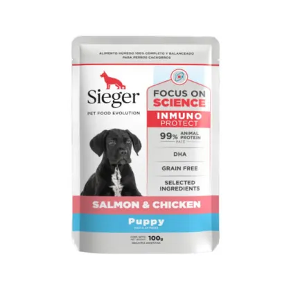 SIEGER POUCH PUPPY SALMON Y POLLO