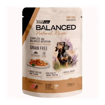 VITAL CAN BALANCED NR POUCH PERRO CERDO X 100 GR