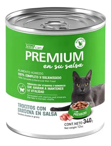 VITAL CAN PREMIUM LATA GATO SARDINA 340 GR