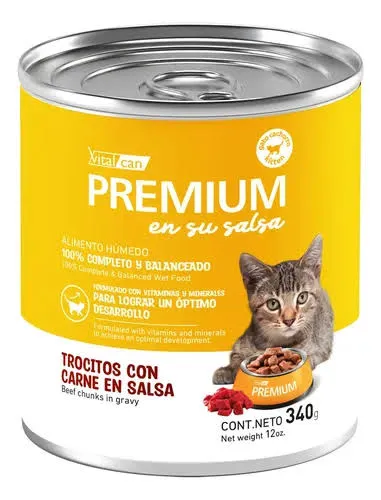 VITAL CAN PREMIUM LATA GATITO CARNE 340 GR